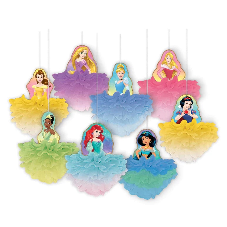 My Party Centre - Disney Princess Once Upon A Time Fluffy Decoration 8Pcs