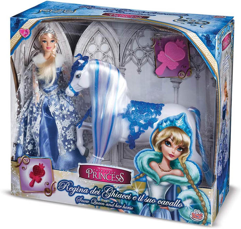 Grandi Giochi - Princess Ice Queen 30Cm With Horse (Gg03025E)