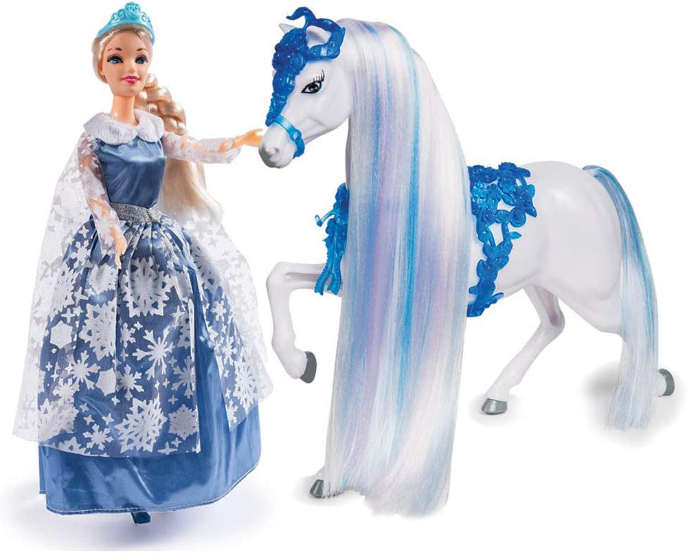 Grandi Giochi - Princess Ice Queen 30Cm With Horse (Gg03025E)