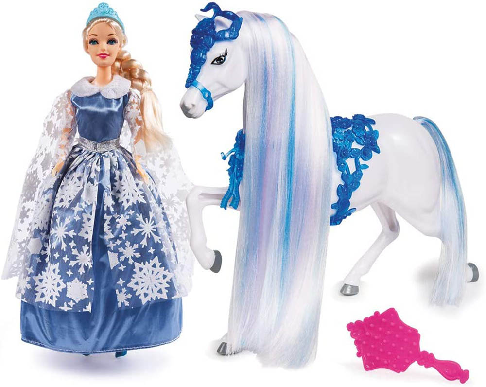 Grandi Giochi - Princess Ice Queen 30Cm With Horse (Gg03025E)