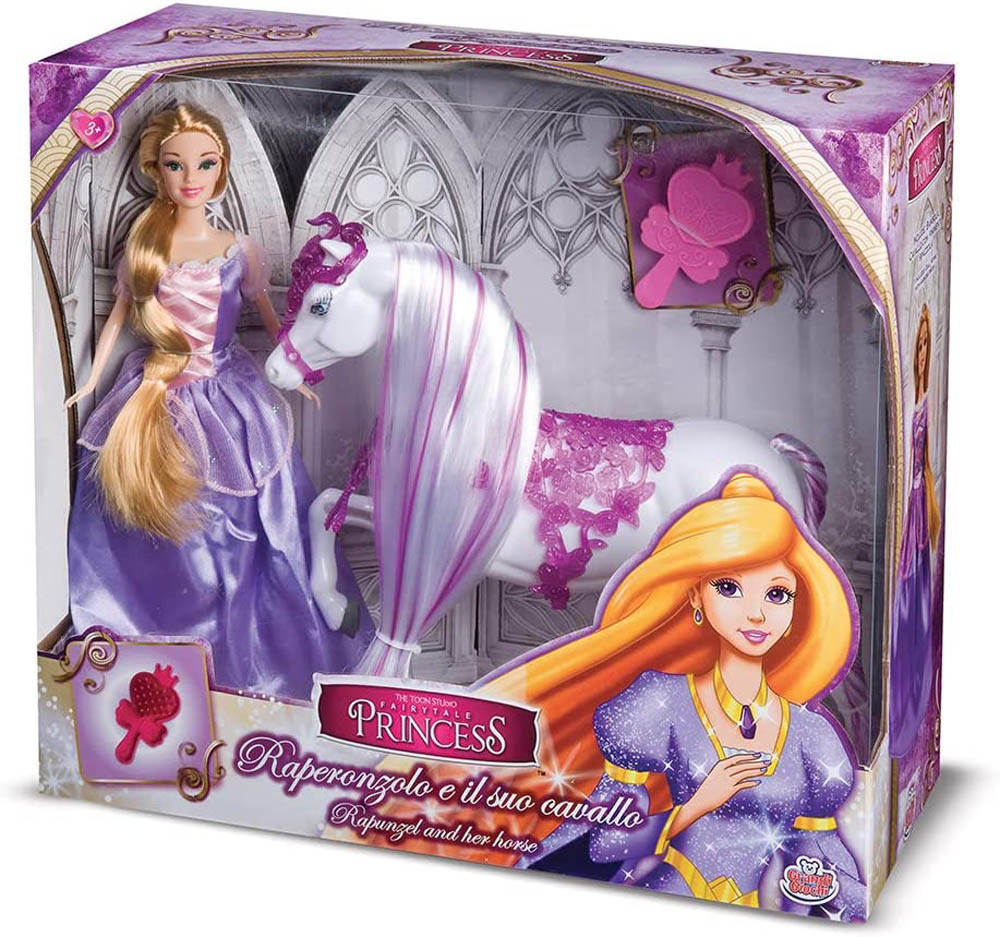 Grandi Giochi - Princess Rapunzel 30Cm With Horse (Gg03023E)