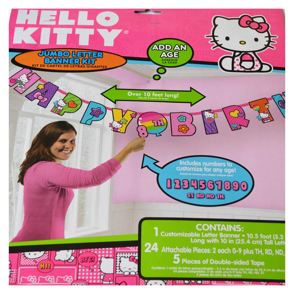 Hello Kitty - Rainbow Add-An-Age Letter Banner