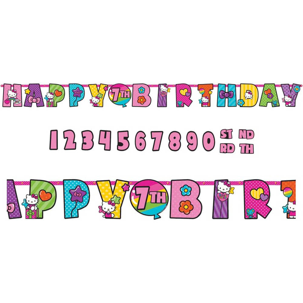 Hello Kitty - Rainbow Add-An-Age Letter Banner