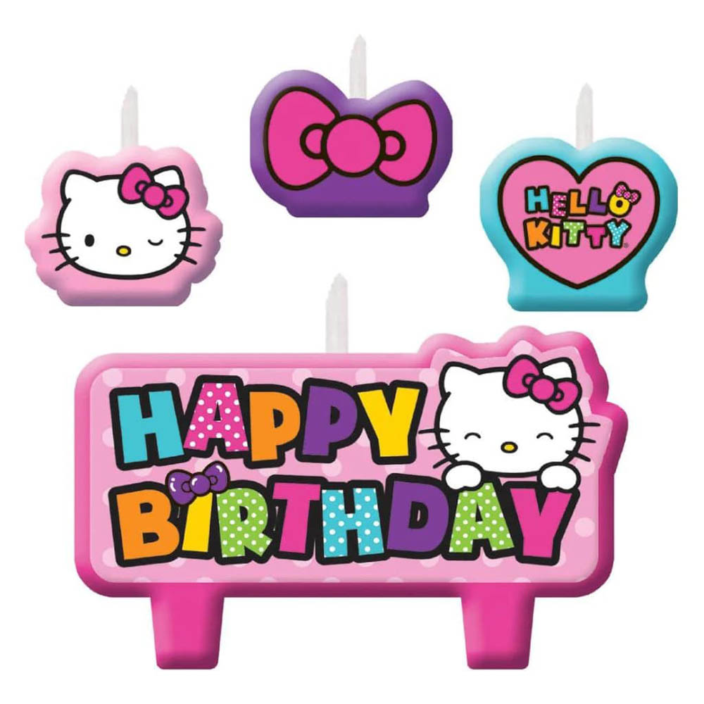 Hello Kitty - Rainbow Birthday Candle Set 4Pcs