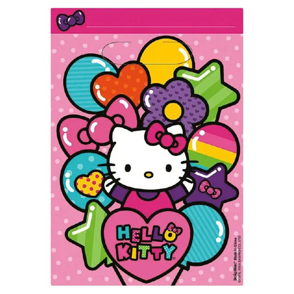 Hello Kitty - Rainbow Folded Plastic Loot Bags, 8Pcs