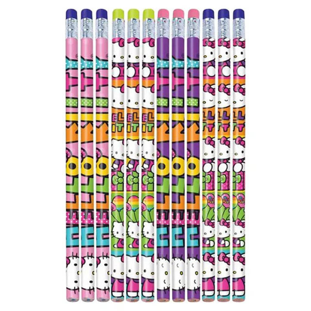 Hello Kitty - Rainbow Party Pencil Favors, 12Pcs
