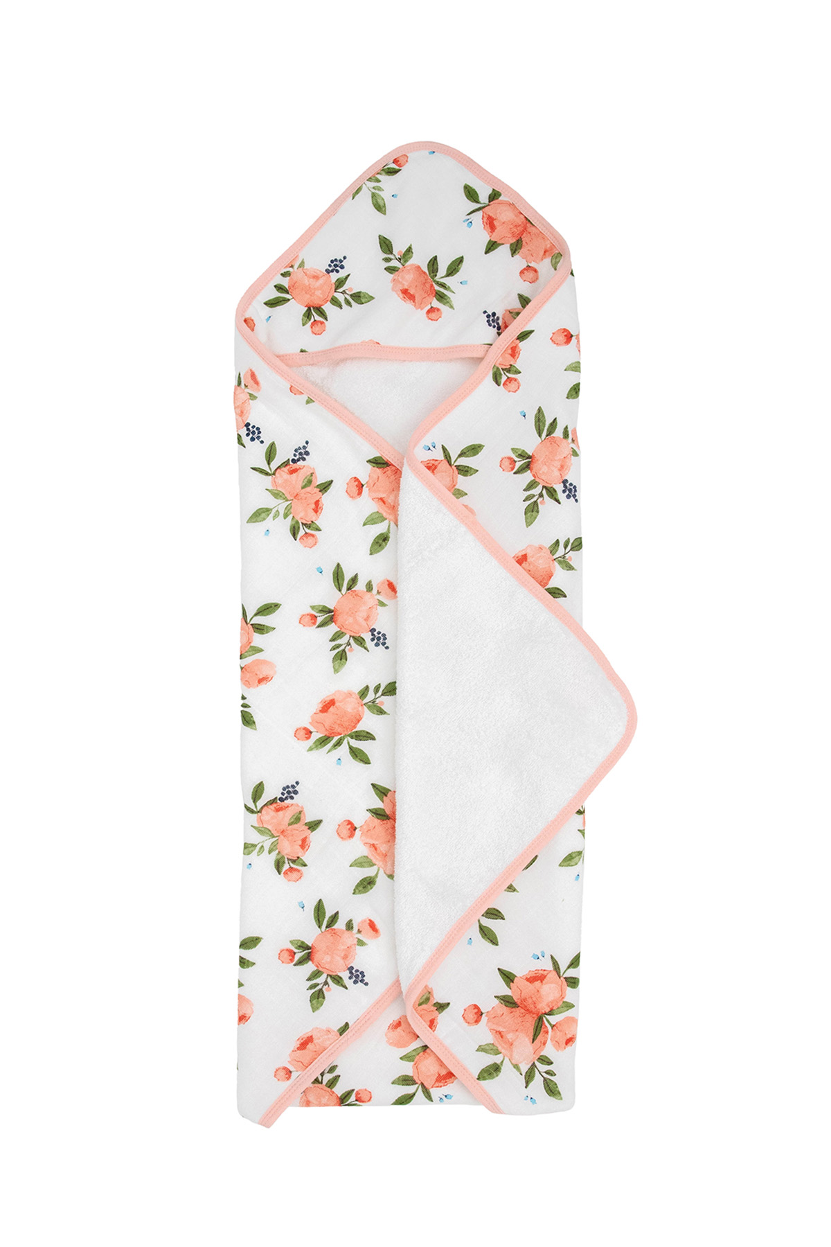 Little Unicorn - Muslin Hooded Infant Towel - Watercolor Roses
