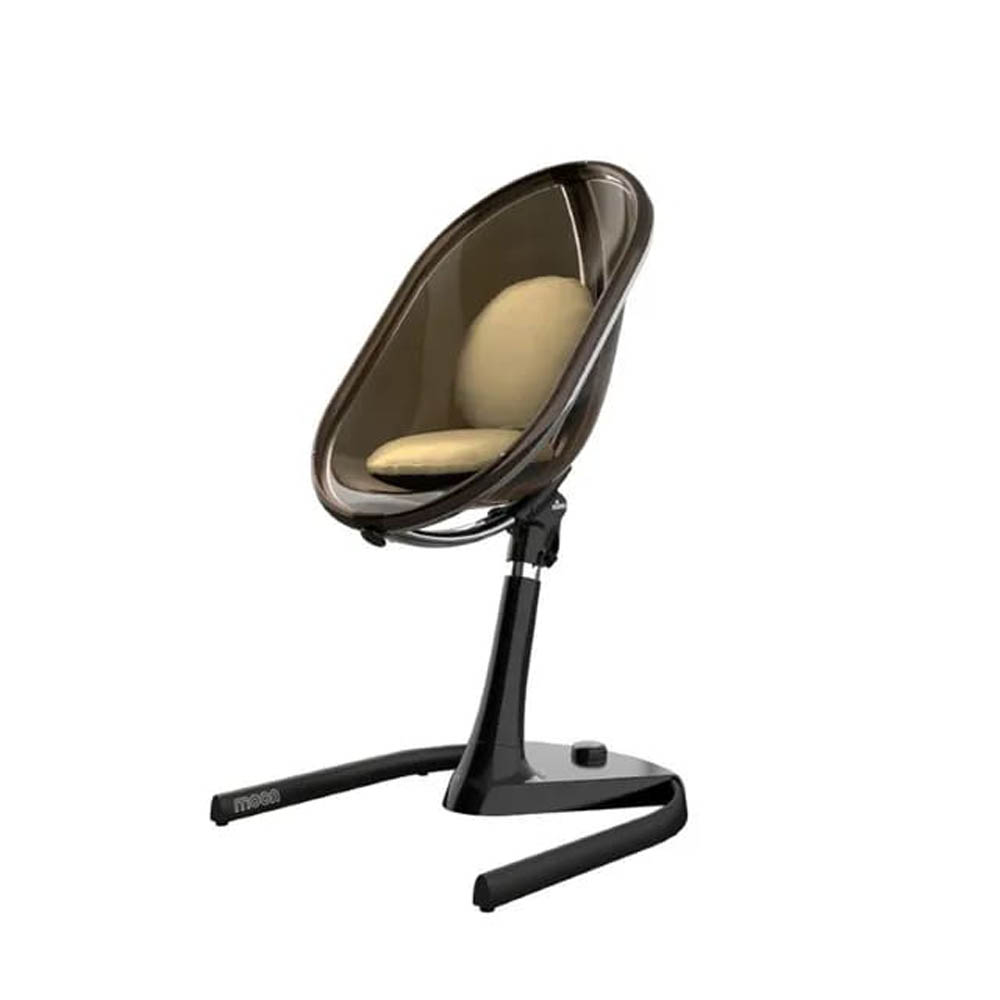 Mima - Moon Full Set (Highchair + Seat Pad + Cushion Set + Footrest) - Camel - Black Frame