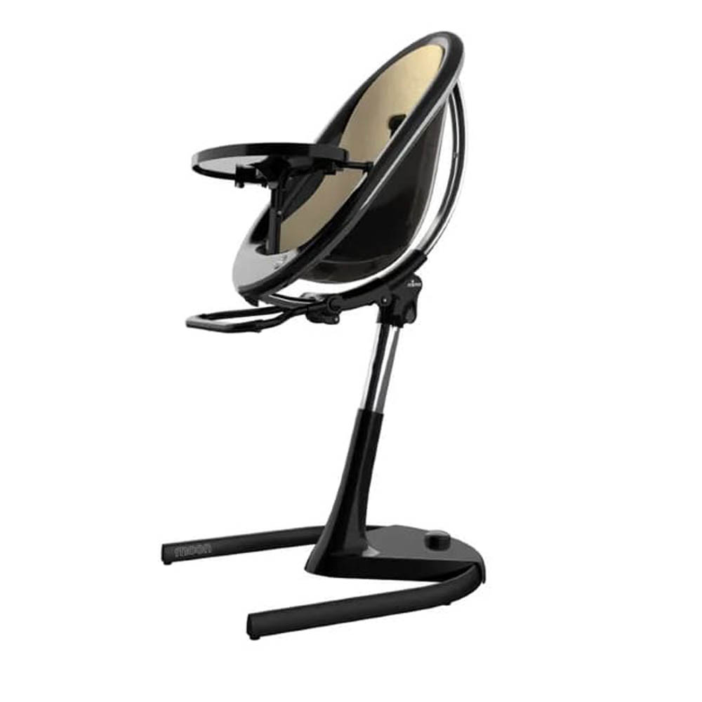 Mima - Moon Full Set (Highchair + Seat Pad + Cushion Set + Footrest) - Camel - Black Frame