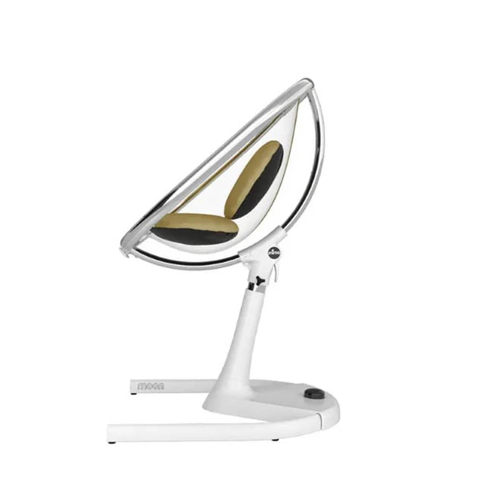 Mima - Moon Full Set (Highchair + Seat Pad + Cushion Set + Footrest) - Champ Gold - White Frame