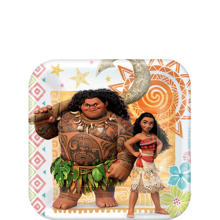 My Party Centre - Disney Moana Square Plates, 7in, 8 pcs
