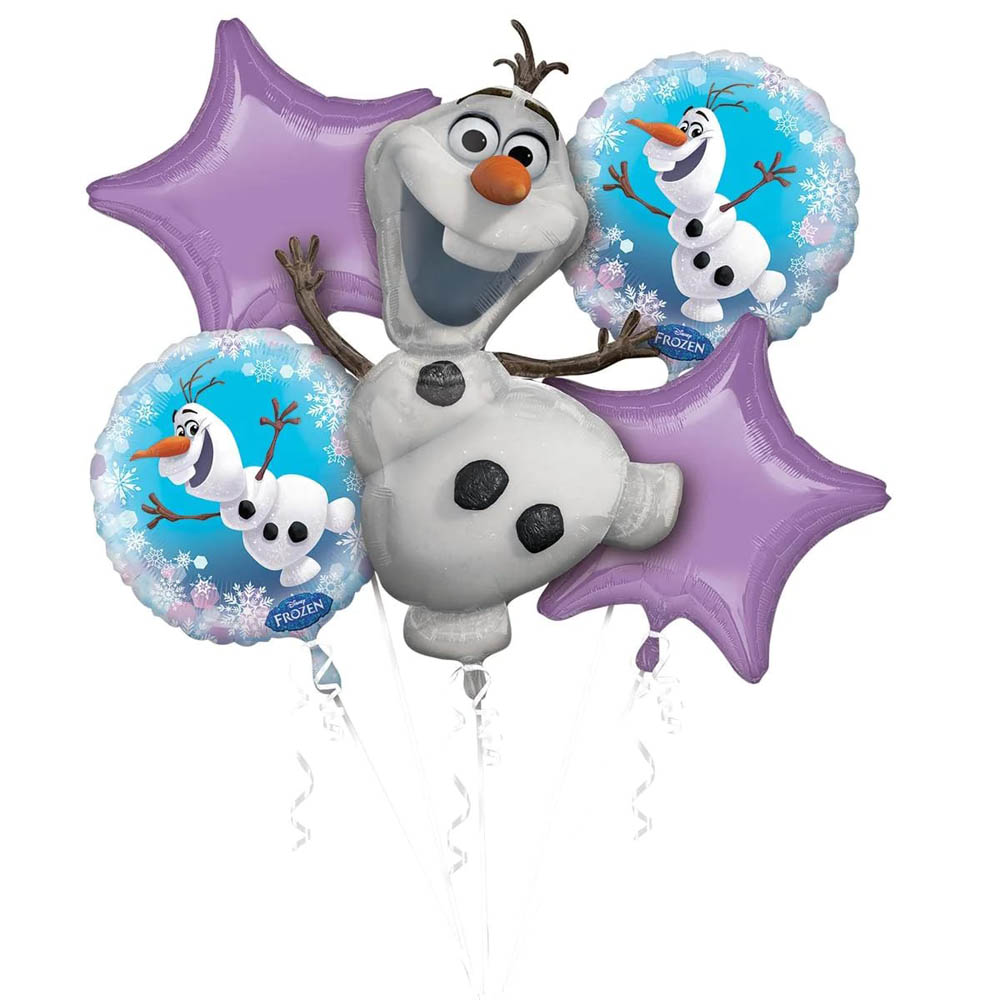My Party Centre - P75 Dsney Frozen Olaf Balloon Bouquet, 5Pcs
