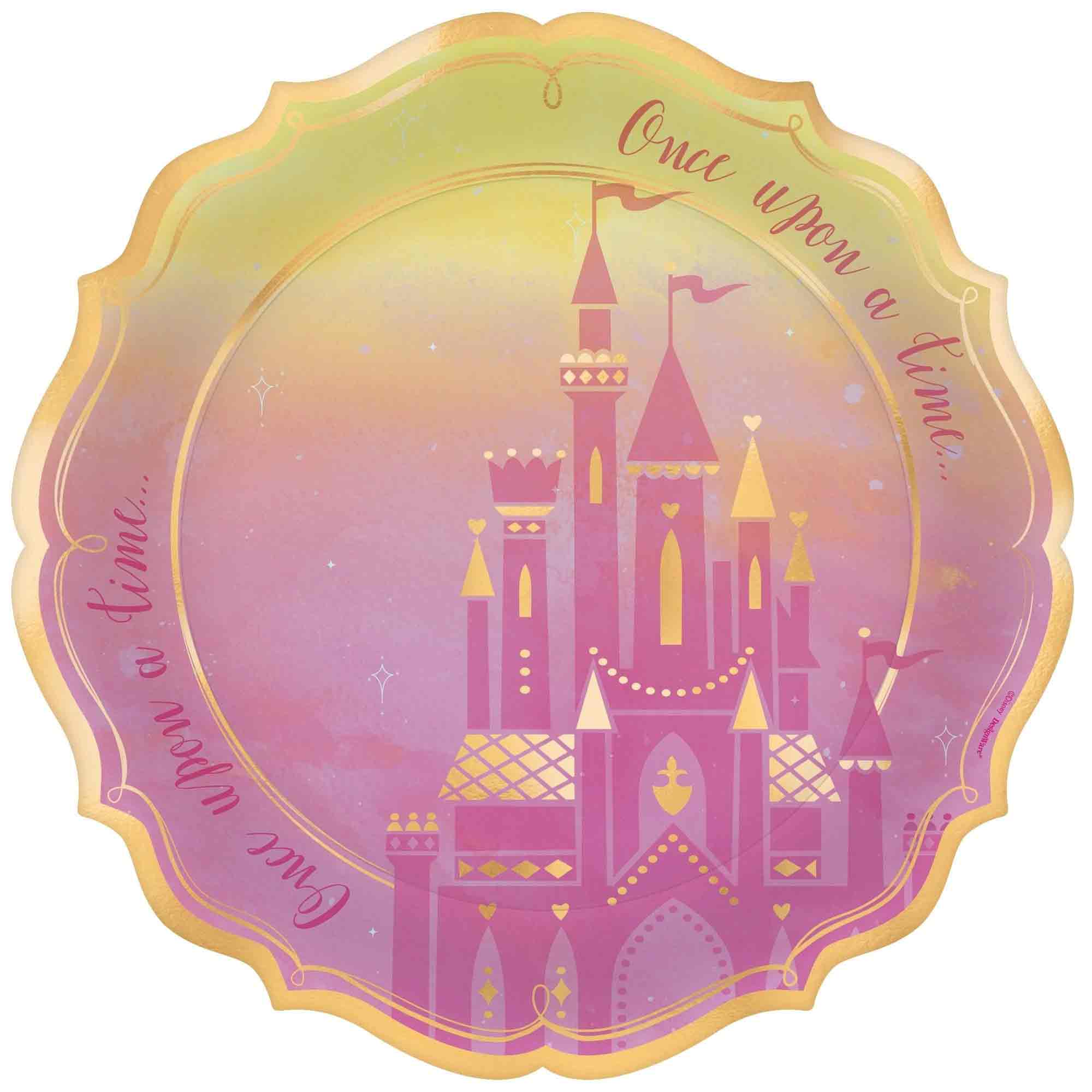 My Party Centre - Princess Matallic Round Plates 10.5in, 8pcs
