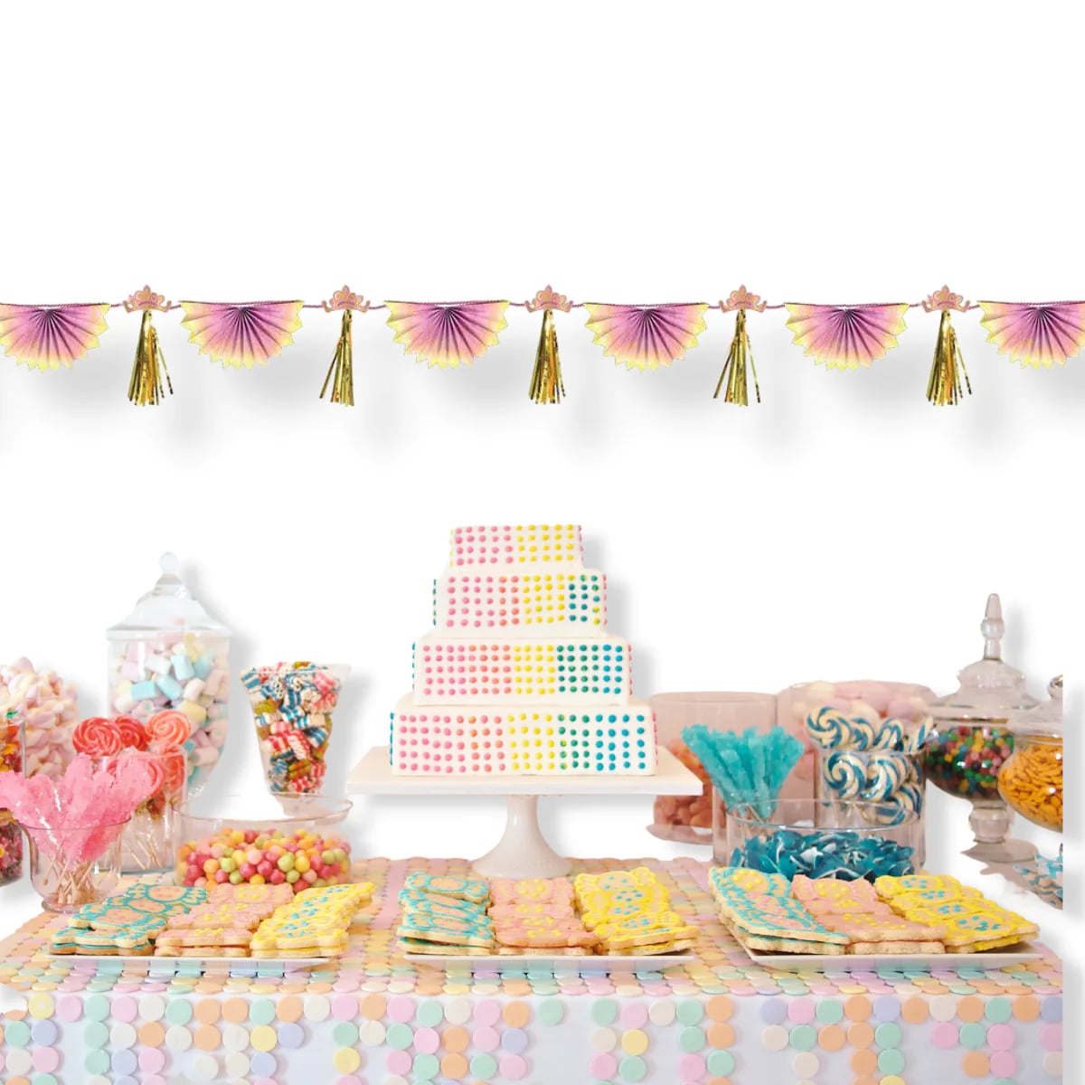 My Party Centre - Princess Once Upon A Time Tassel Garland Fans