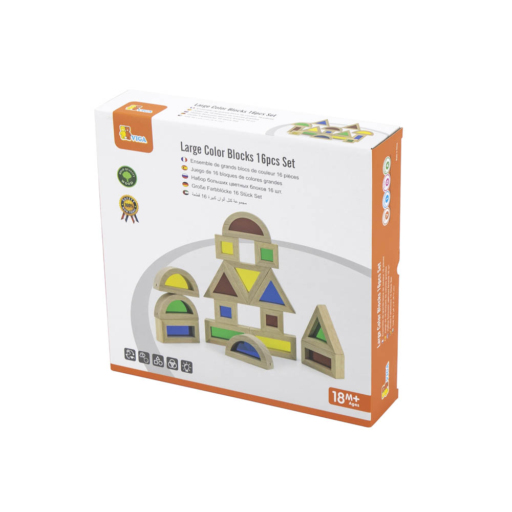 Viga - Large Color Blocks 16Pcs Set