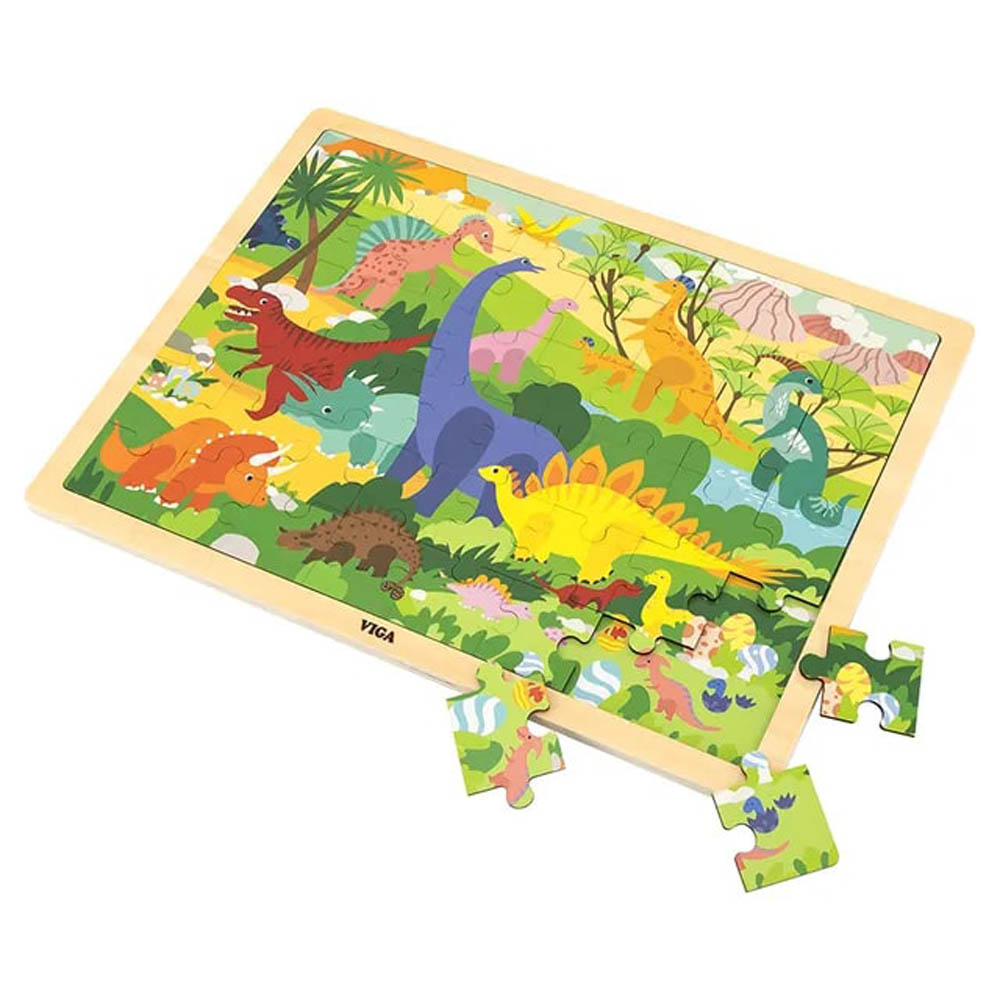 Viga - Wooden 48 Pcs Puzzle - Dinosaur World
