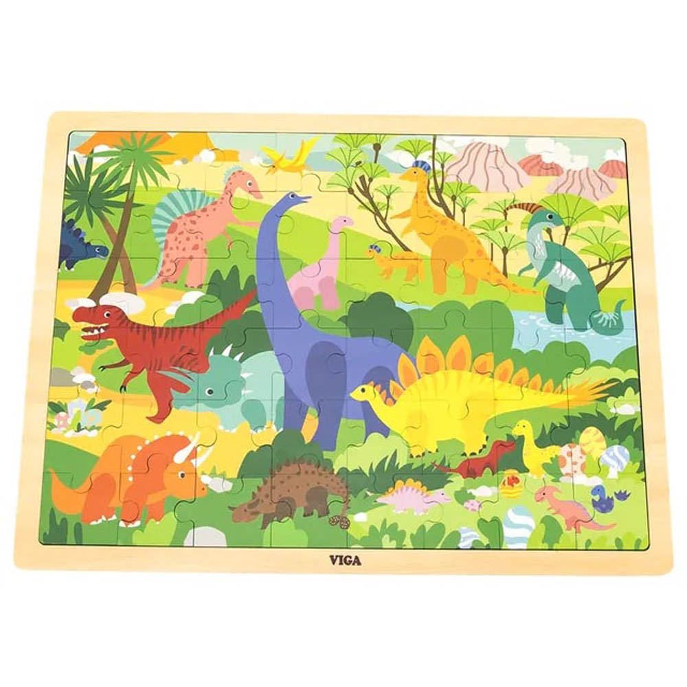 Viga - Wooden 48 Pcs Puzzle - Dinosaur World