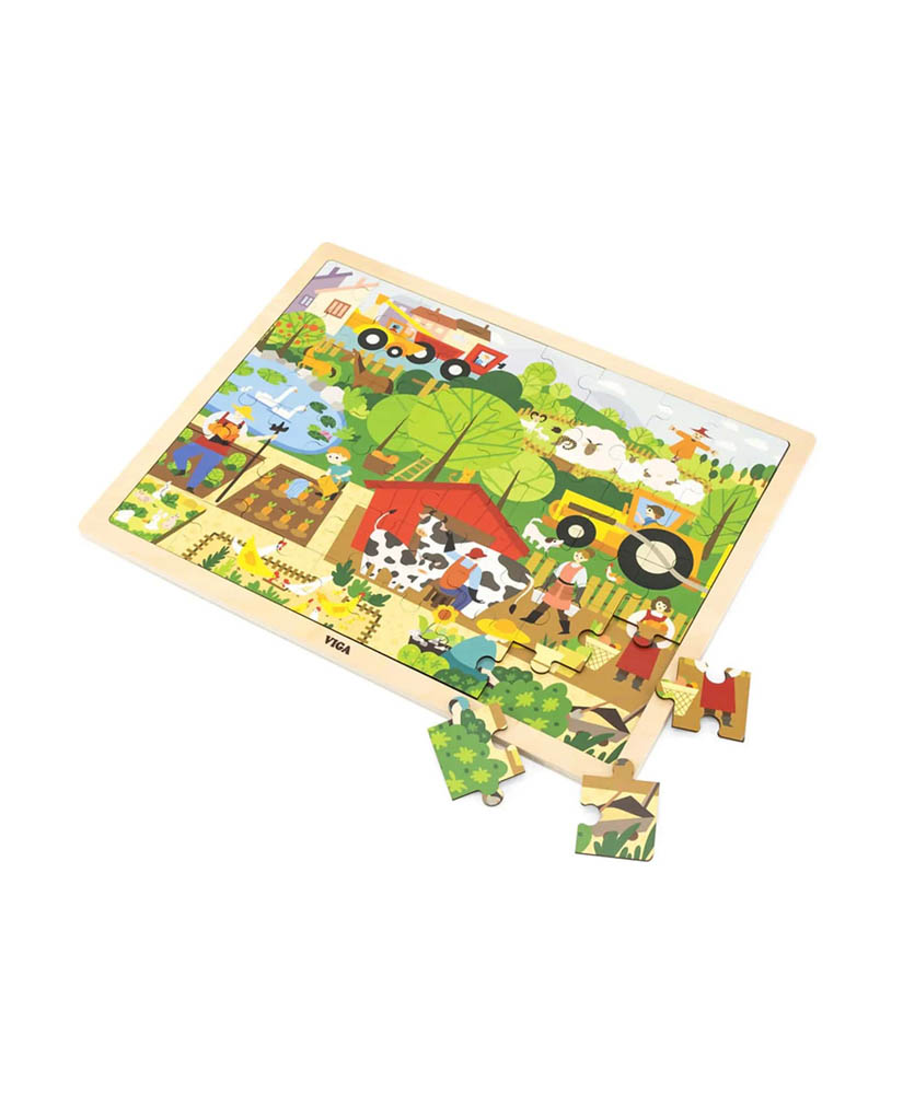 Viga - Wooden 48 Pcs Puzzle - Farm