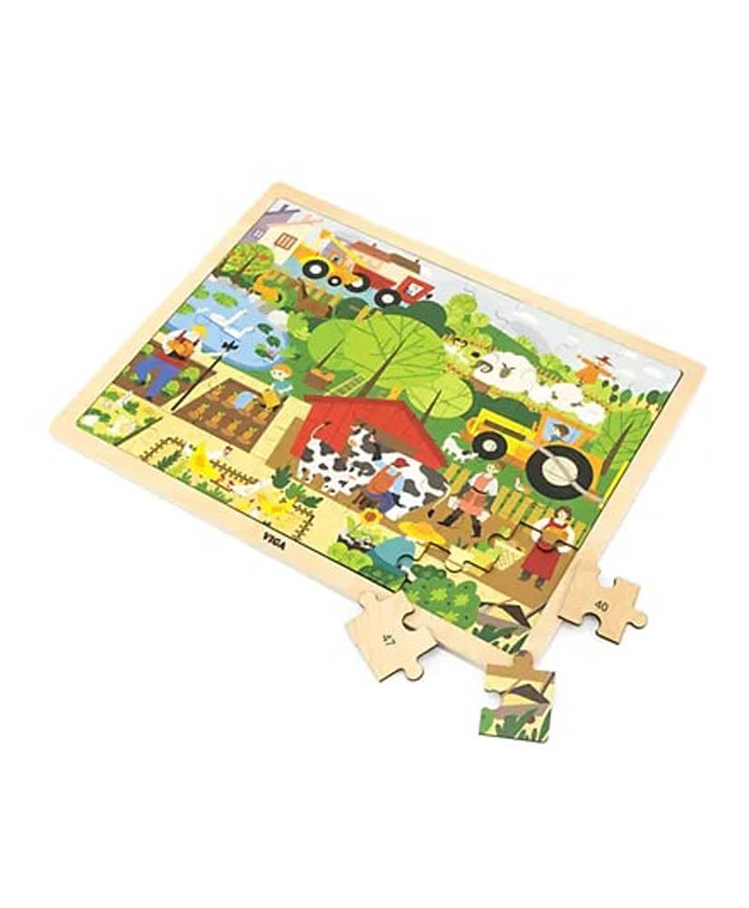 Viga - Wooden 48 Pcs Puzzle - Farm