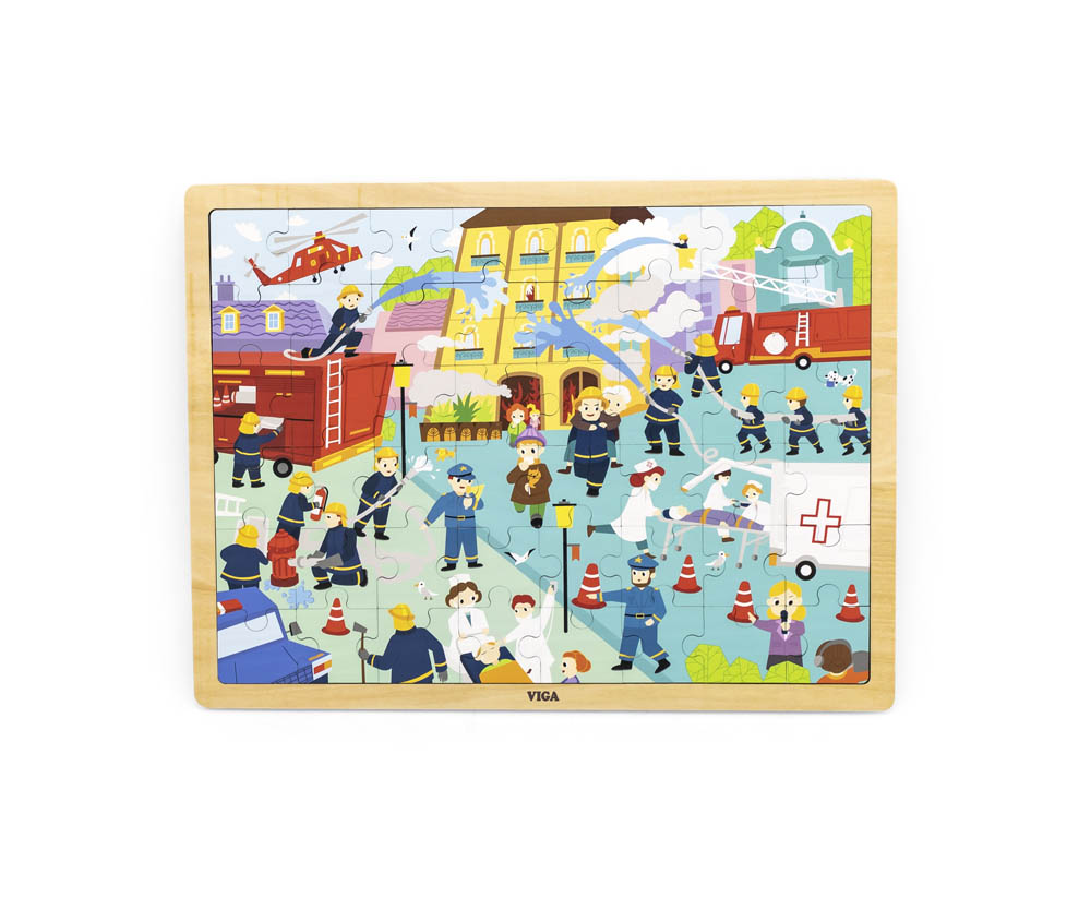 Viga - Wooden 48 Pcs Puzzle - Fire Fighting