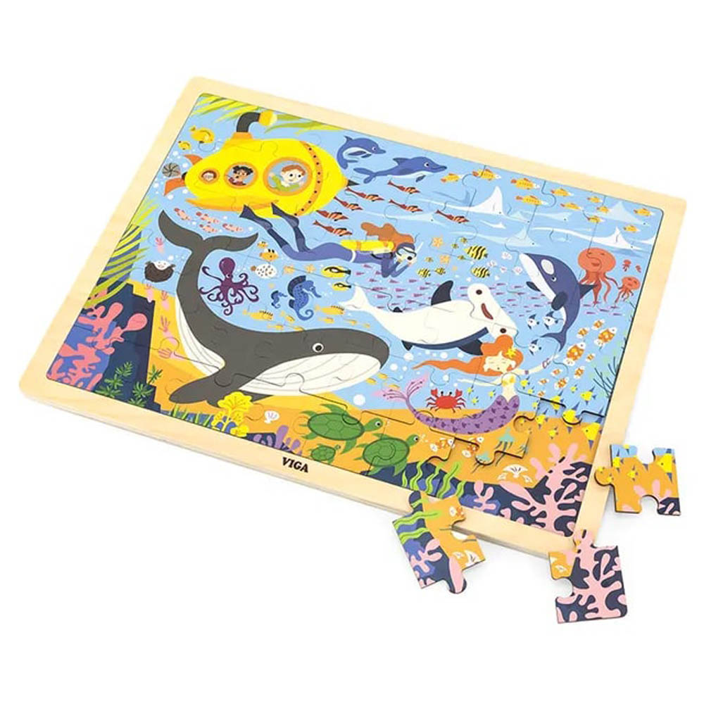 Viga - Wooden 48 Pcs Puzzle - Sea Life