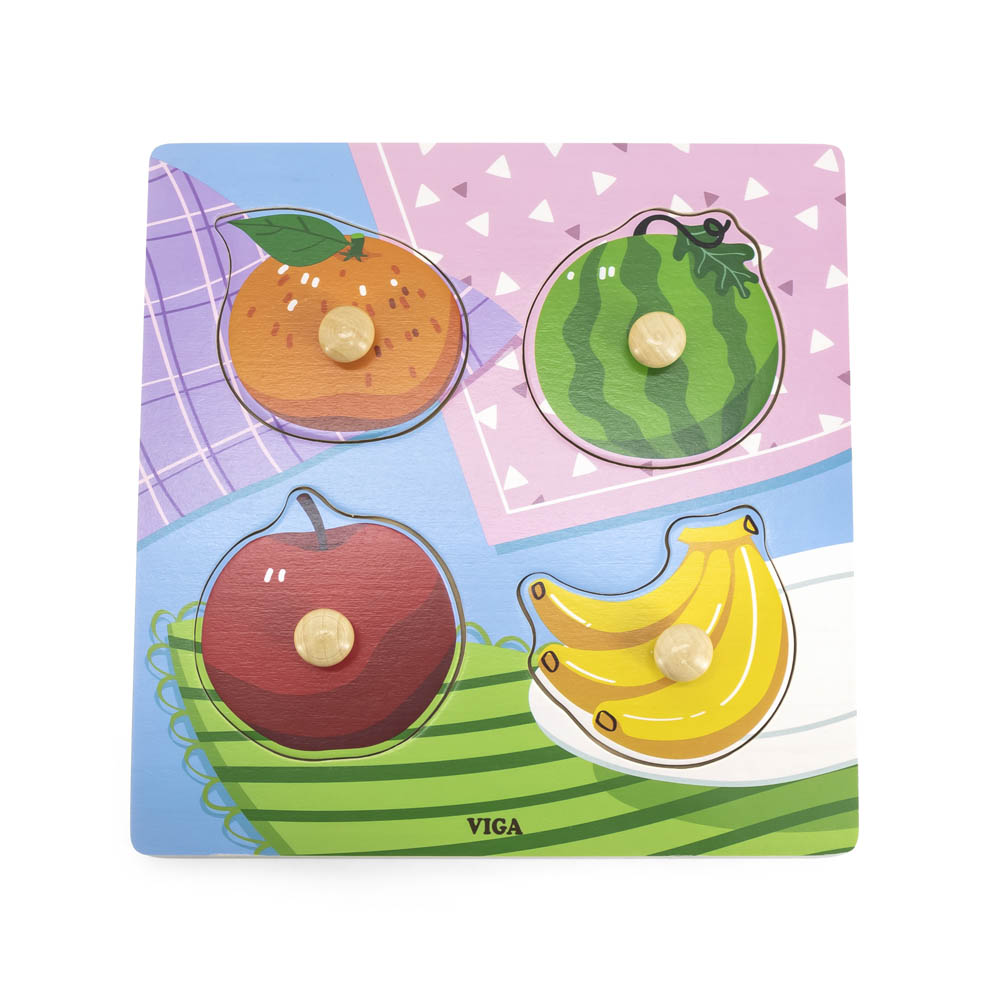 Viga - Wooden Knob Puzzle - Fruits