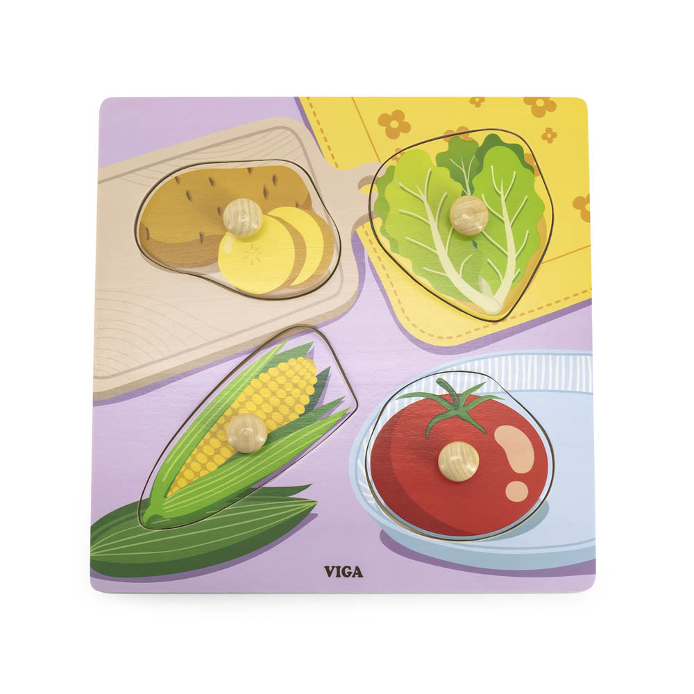 Viga - Wooden Knob Puzzle - Vegetable