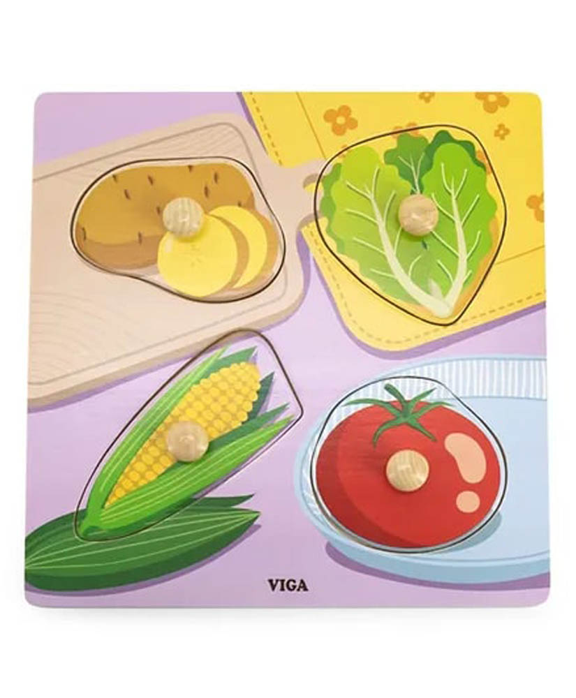 Viga - Wooden Knob Puzzle - Vegetables