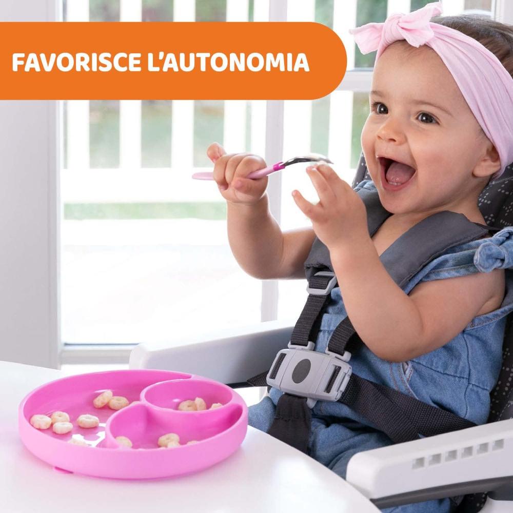 Chicco - Easy Menu Silicone Plate with Suction Cup 12m+ - Blue