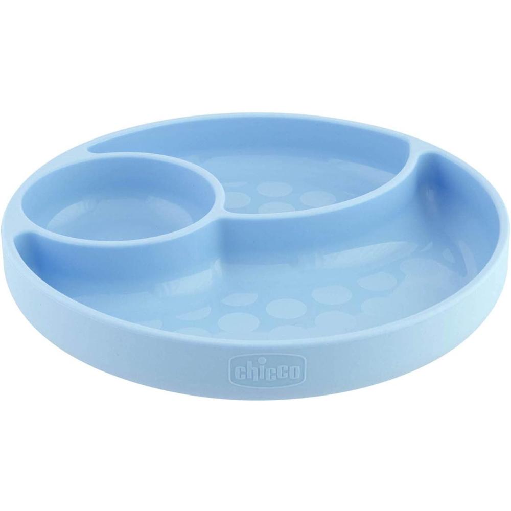 Chicco - Easy Menu Silicone Plate with Suction Cup 12m+ - Blue