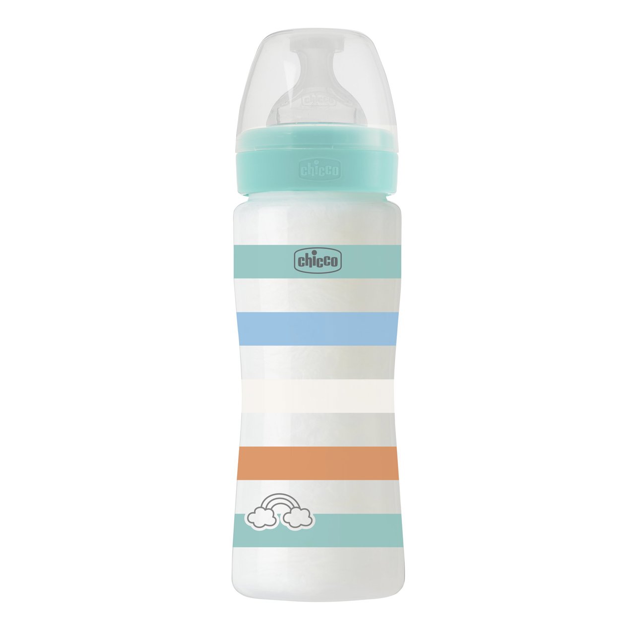 Chicco - Well-Being Plastic Feeding Bottle 330ml Fast Flow Silicone - Green