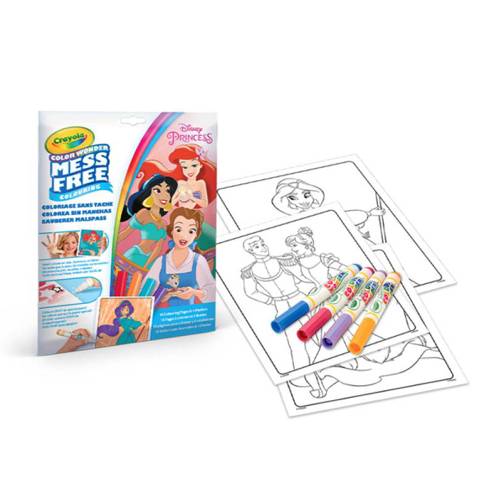 Crayola - Color Wonder Set Disney Princess Coloring Book - 4 Markers
