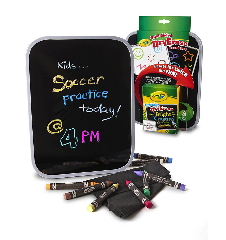 Crayola - Dual-Sided Dry Erase Board Set With Bright Crayons