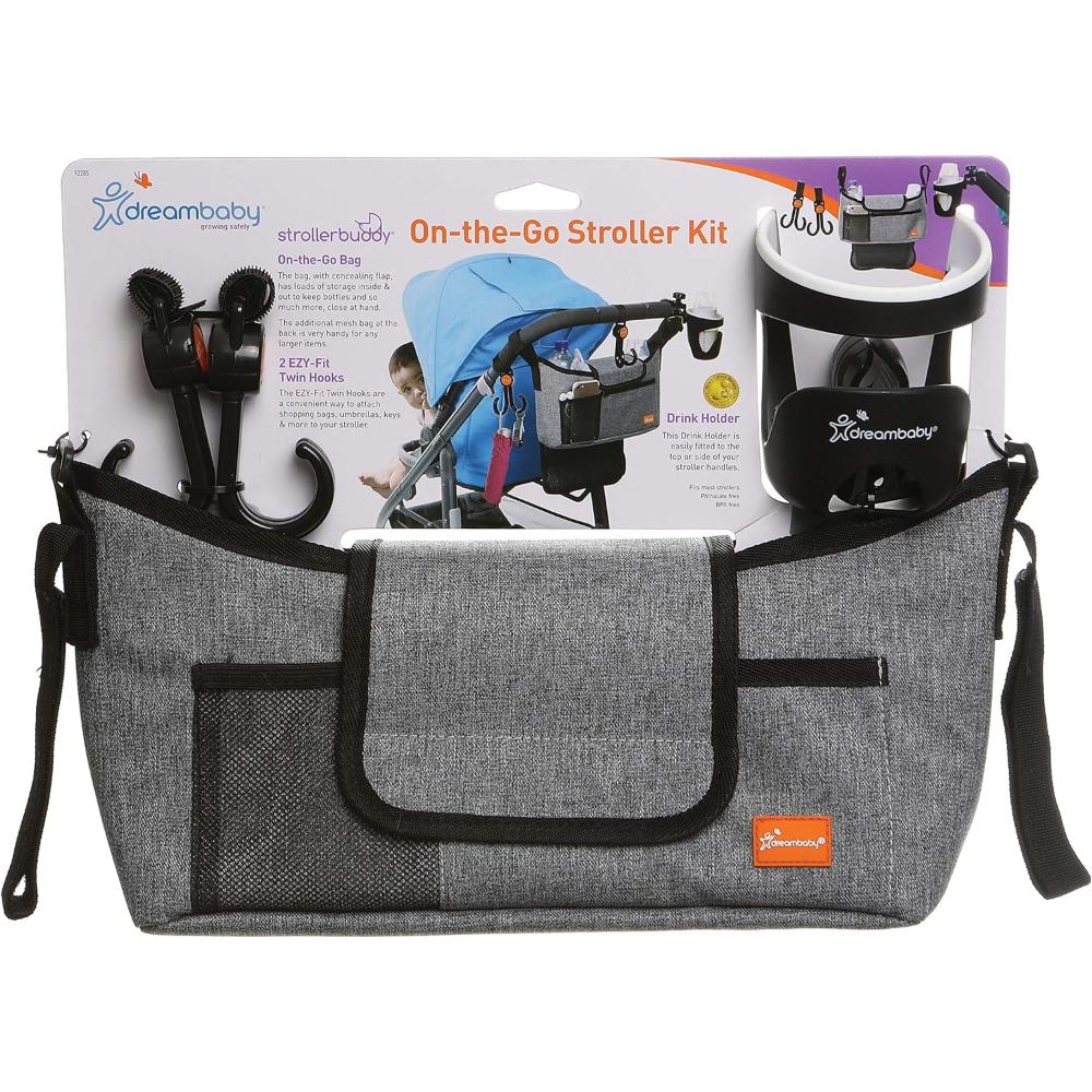 Dreambaby - On-The-Go Stoller Organiser Combo Kit - Denim Grey