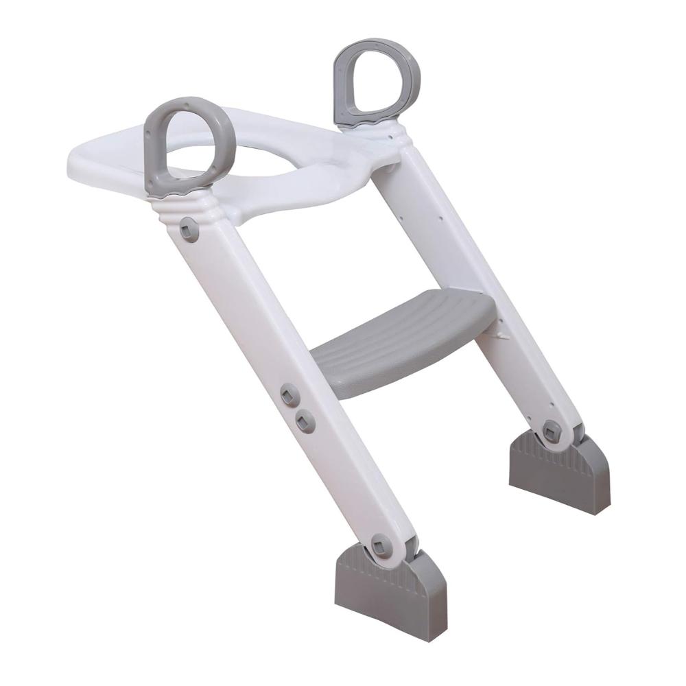 Dreambaby - Step-Up Potty Training Toilet Seat Topper - Adjustable Step Height - Slip-Resistant - Grey/White