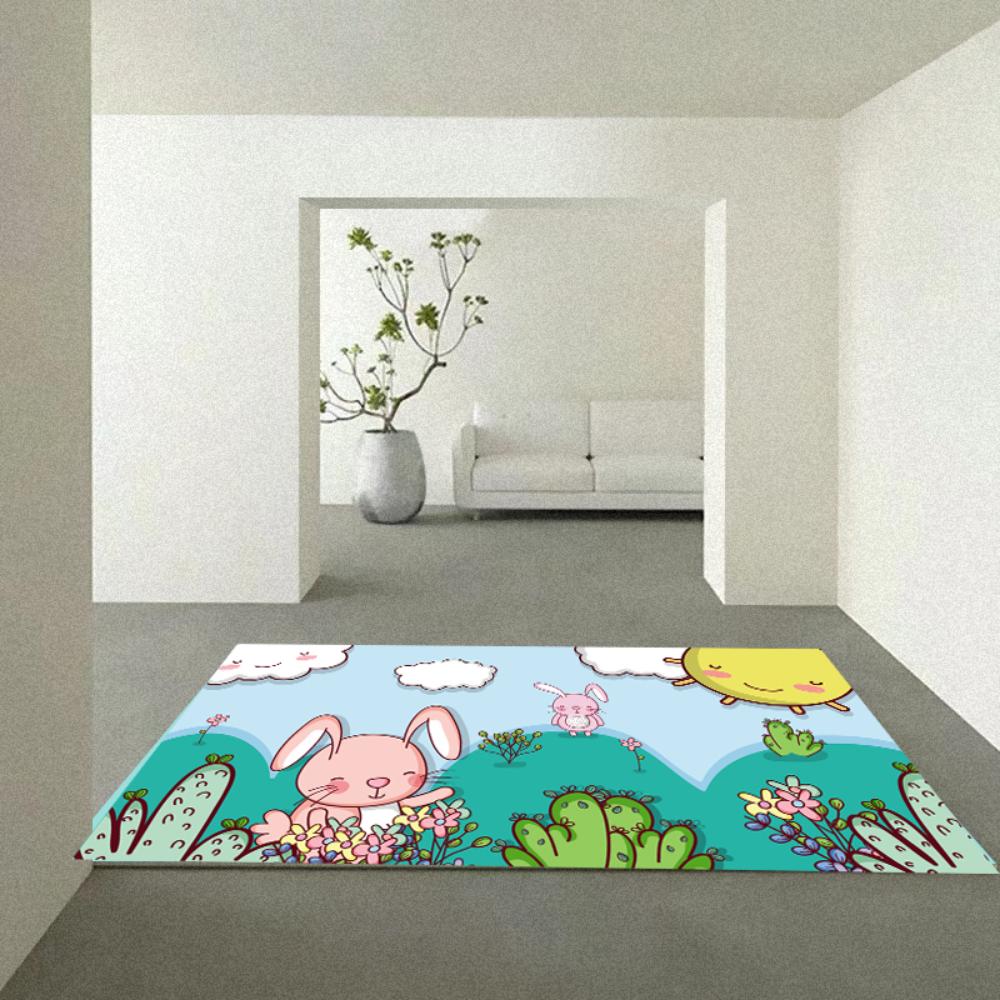 Factory Price Cute Rabbit World Rug / Carpet