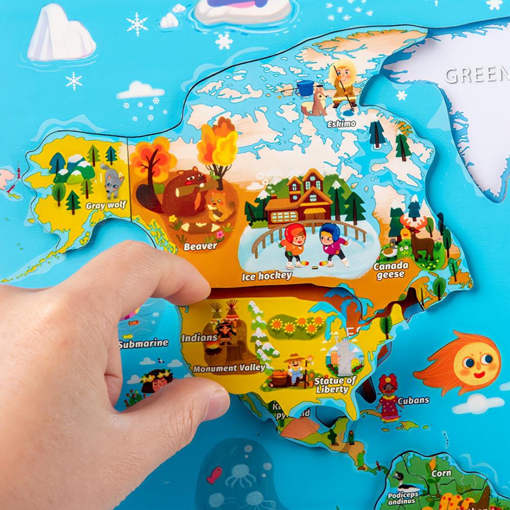 Factory Price - Jim Magnetic World Map Jigsaw Puzzle