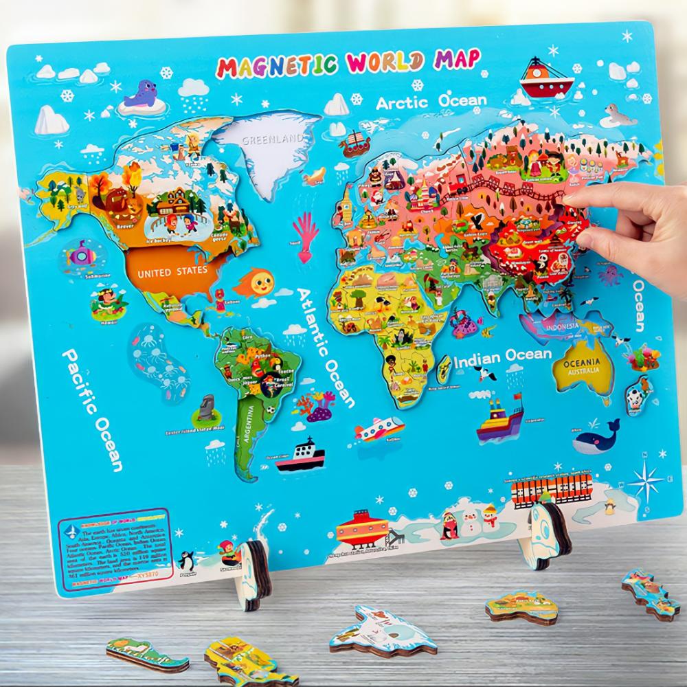 Factory Price - Jim Magnetic World Map Jigsaw Puzzle