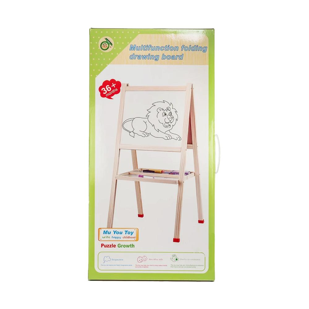 Factory Price - Multifunctional Foldable Magnetic Wooden Easel Board With Drawing Accessories