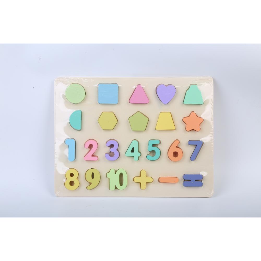 Factory Price - Wooden Shapes & Numbers Puzzle - 23pc