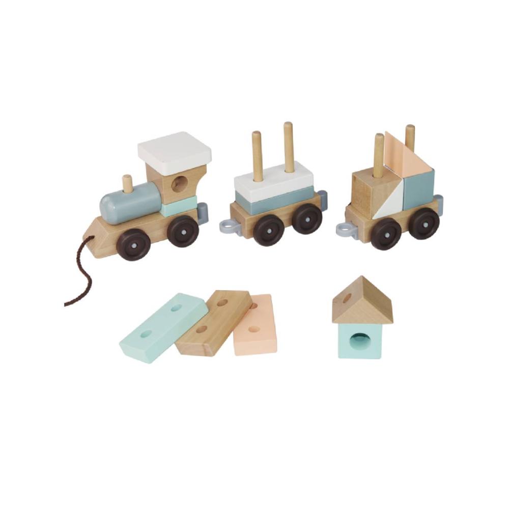 Factory Price - Wooden Toy Stacking Train Pull Along Toy