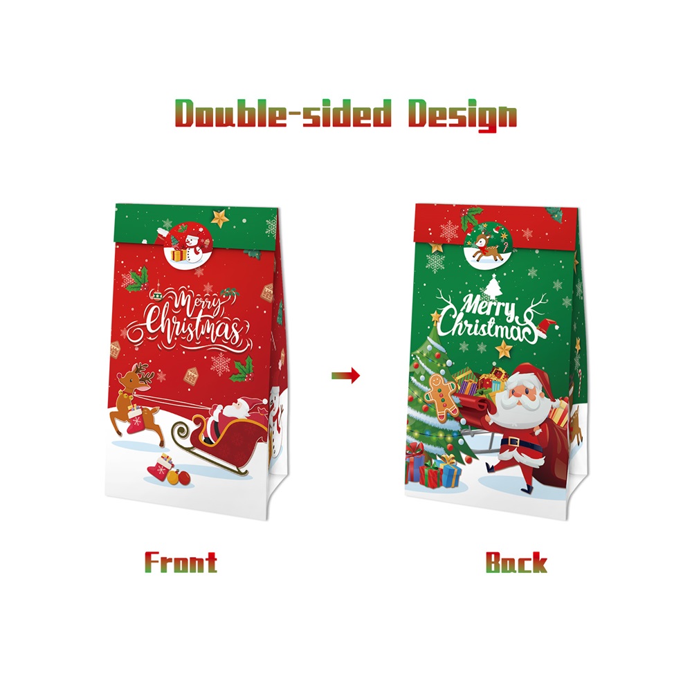 Highland - 12 Pc Christmas Gift Bags with Sealing Stickers