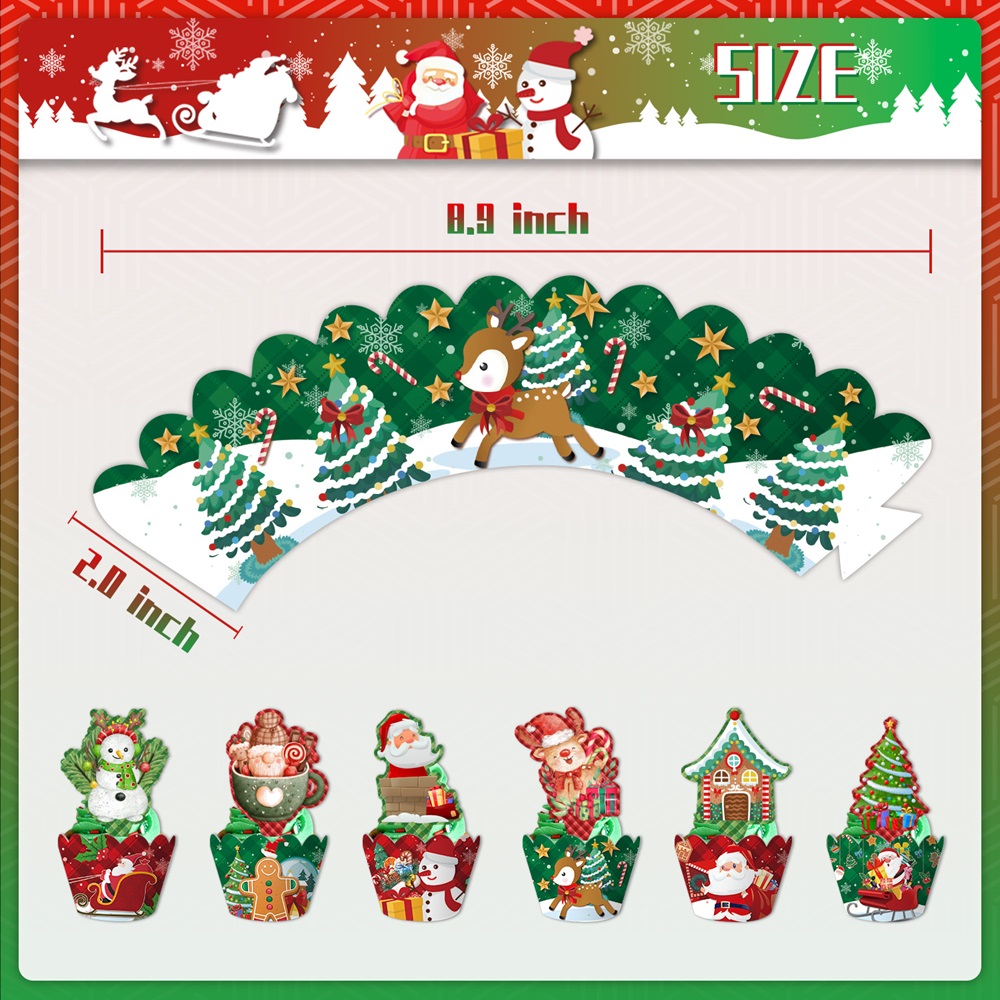 Highland - 3 Tier Christmas Cake Stand Cupcake Topper Wrap Set