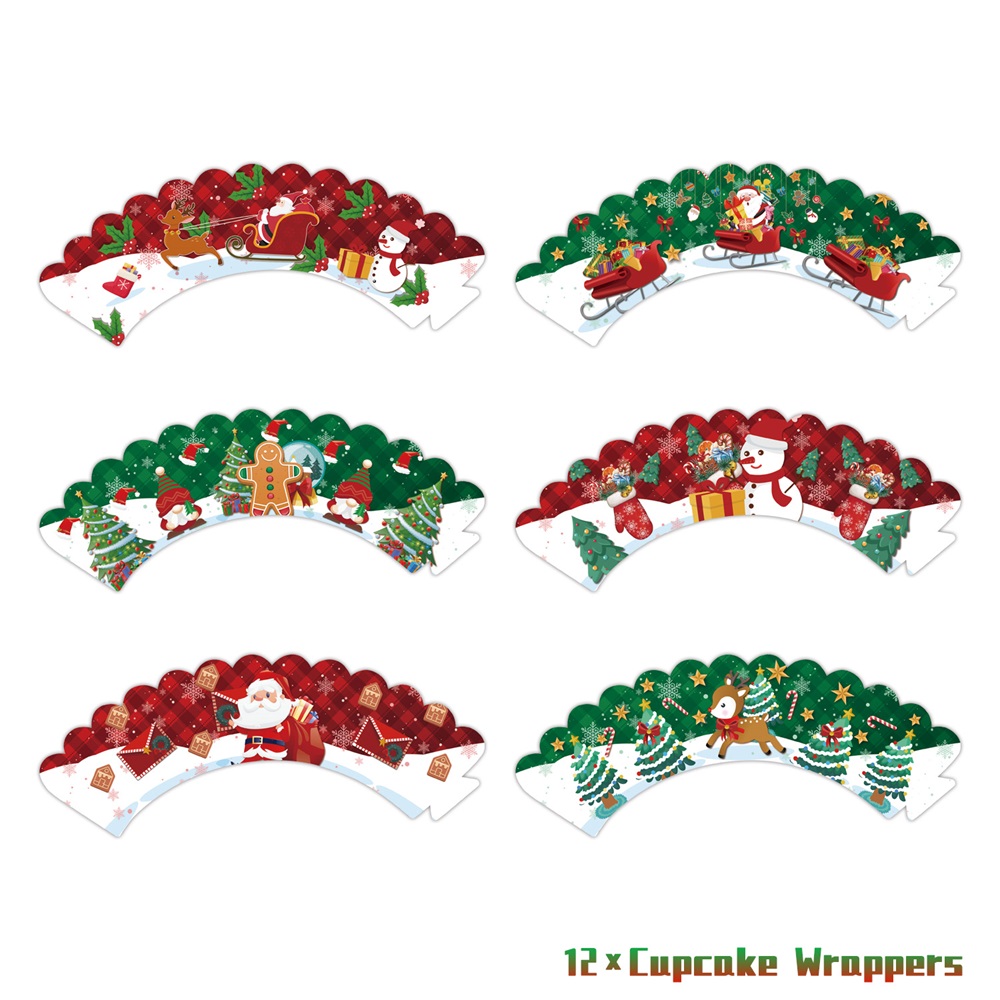 Highland - 3 Tier Christmas Cake Stand Cupcake Topper Wrap Set