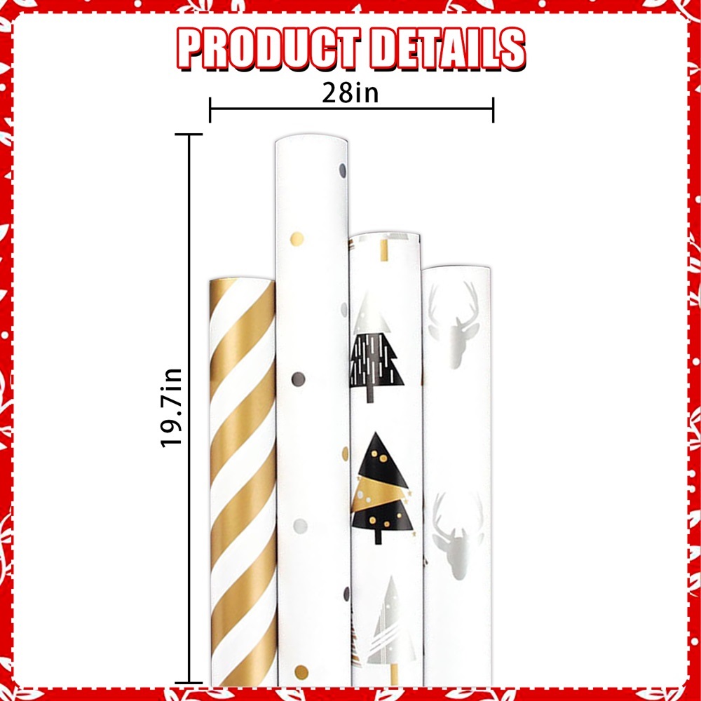 Highland - 4 Sheets Christmas Gift Wrapping Paper 50x71 CM