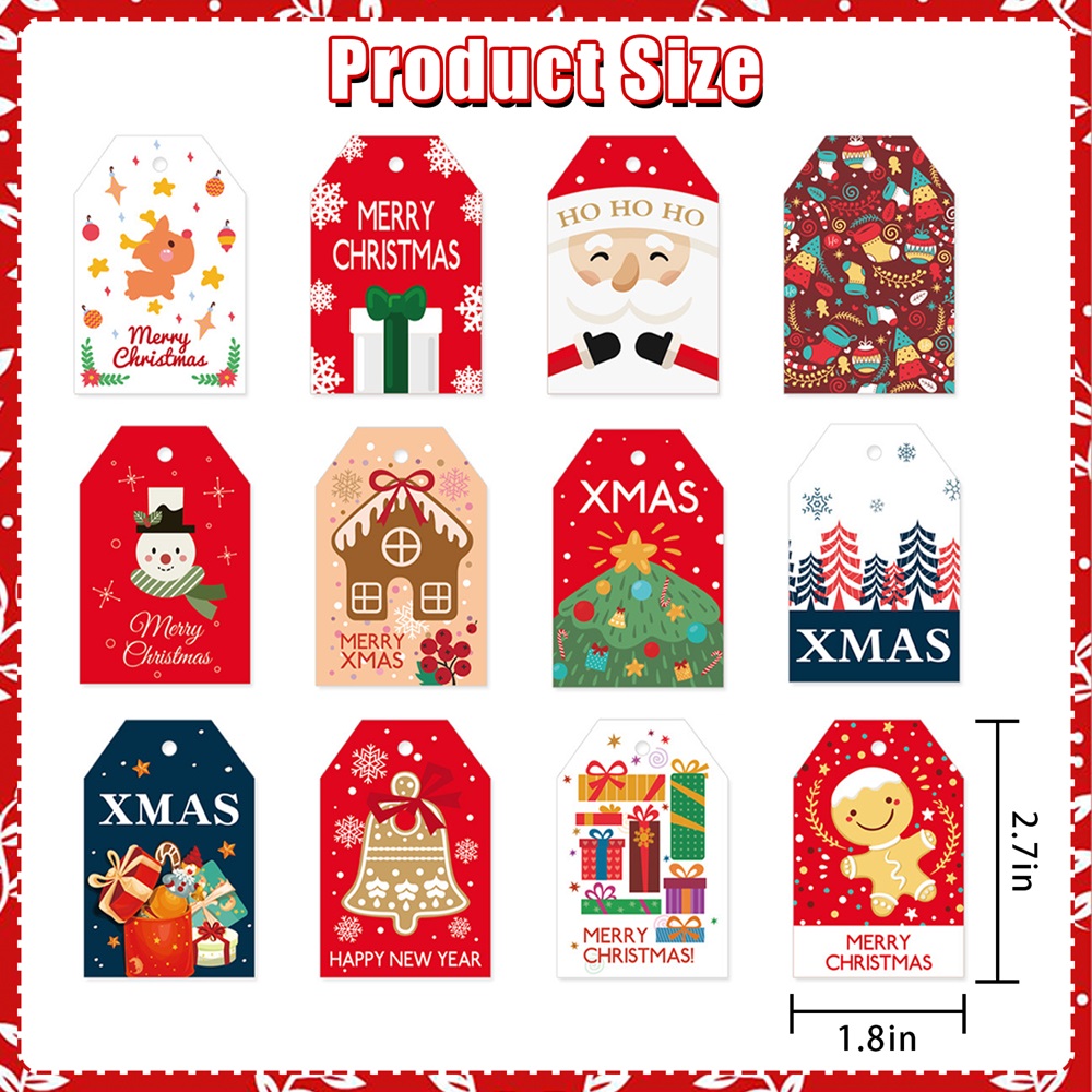 Highland - Christmas Gift Tags with String - Pack of 48