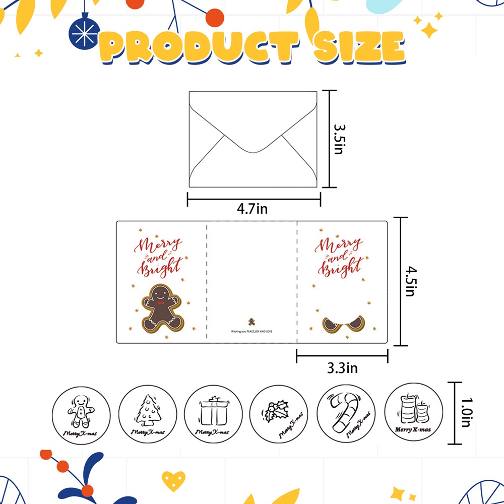 Highland - Christmas Greeting Cards with Sticker/ Envelopes - 6 Pcs