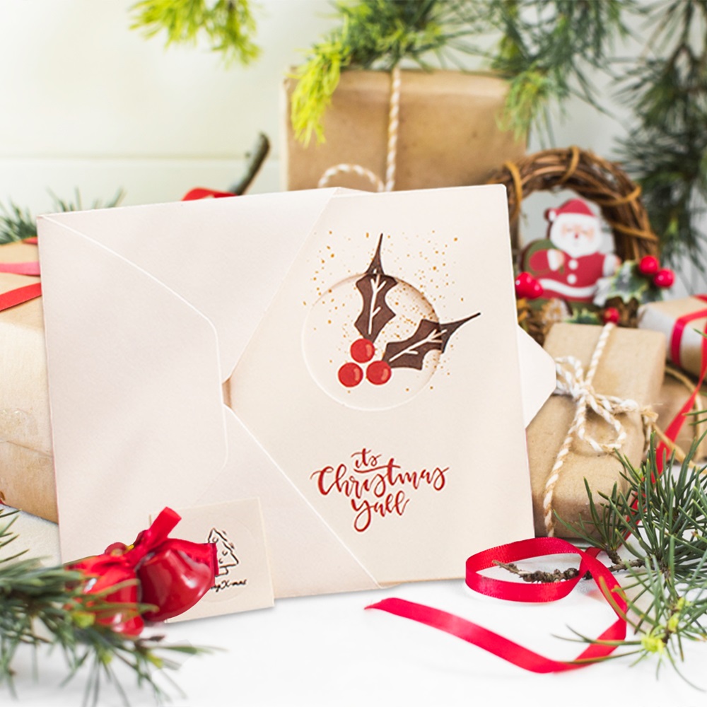 Highland - Christmas Greeting Cards with Sticker/ Envelopes - 6 Pcs