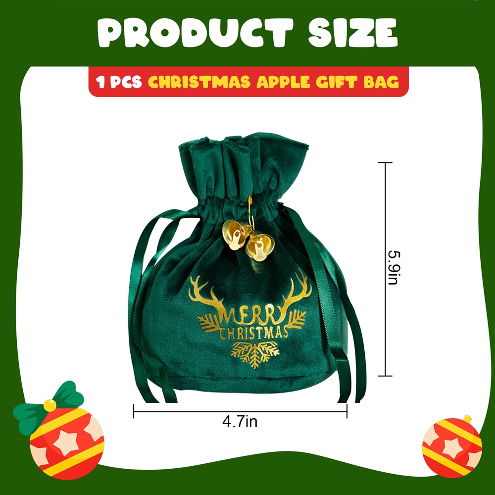 Highland - Merry Christmas Fabric Gift Bag - Green 