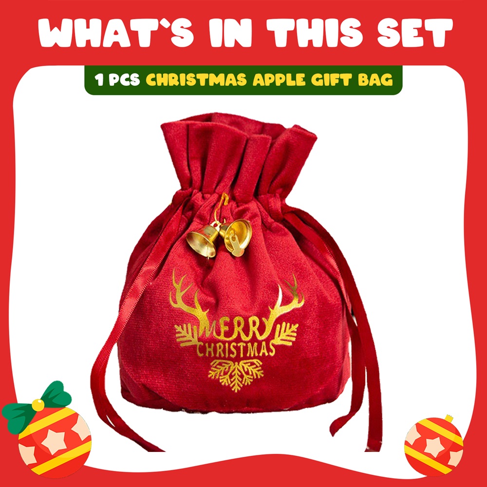 Highland - Merry Christmas Fabric Gift Bag - Red 